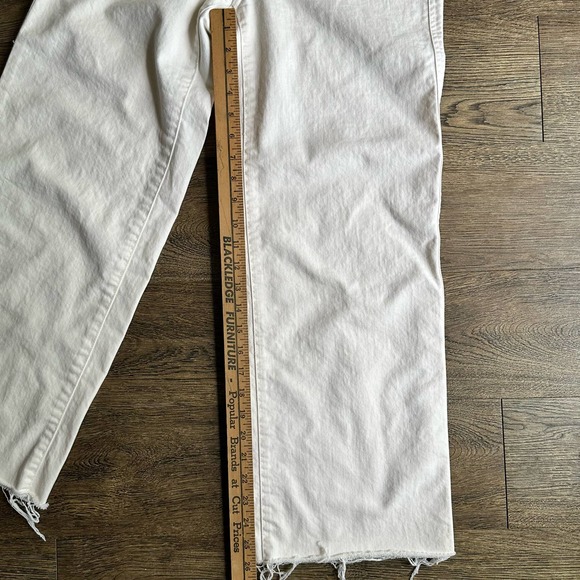 GAP High Rise Wide Leg Crop Ivory Raw Hem 6 Tall EUC - Picture 12 of 12